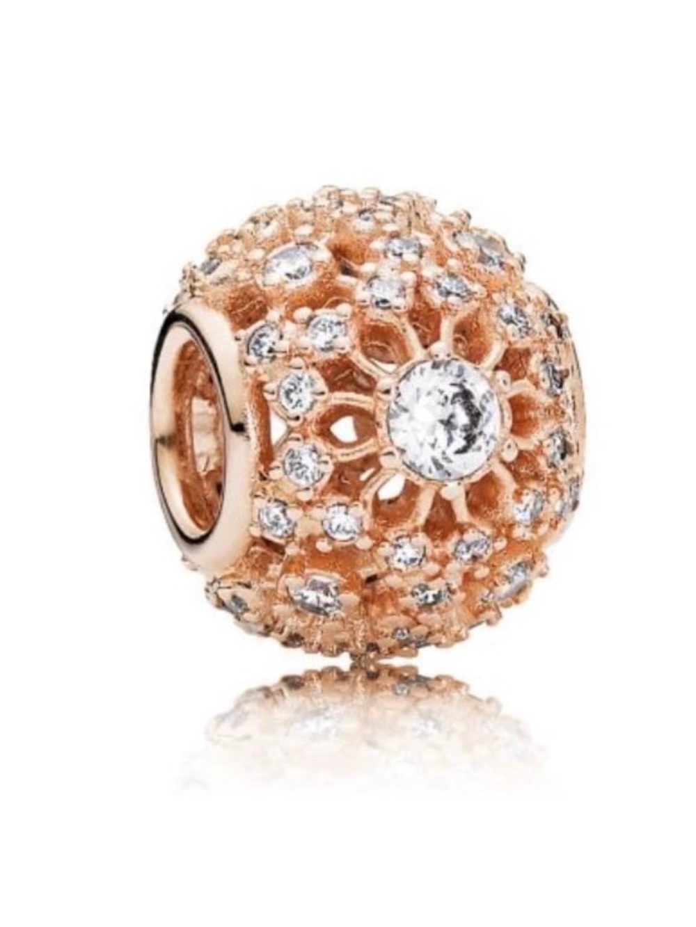 authentic pandora charm. Retired style. Inner radiance charm rose gold plated